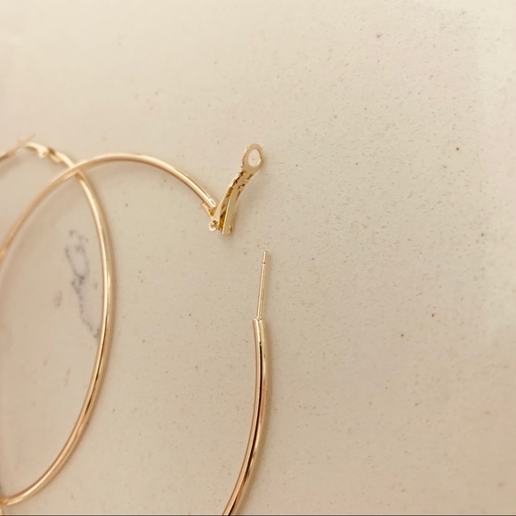 Oversized Gold Hoop Earrings - Picture 6 of 7